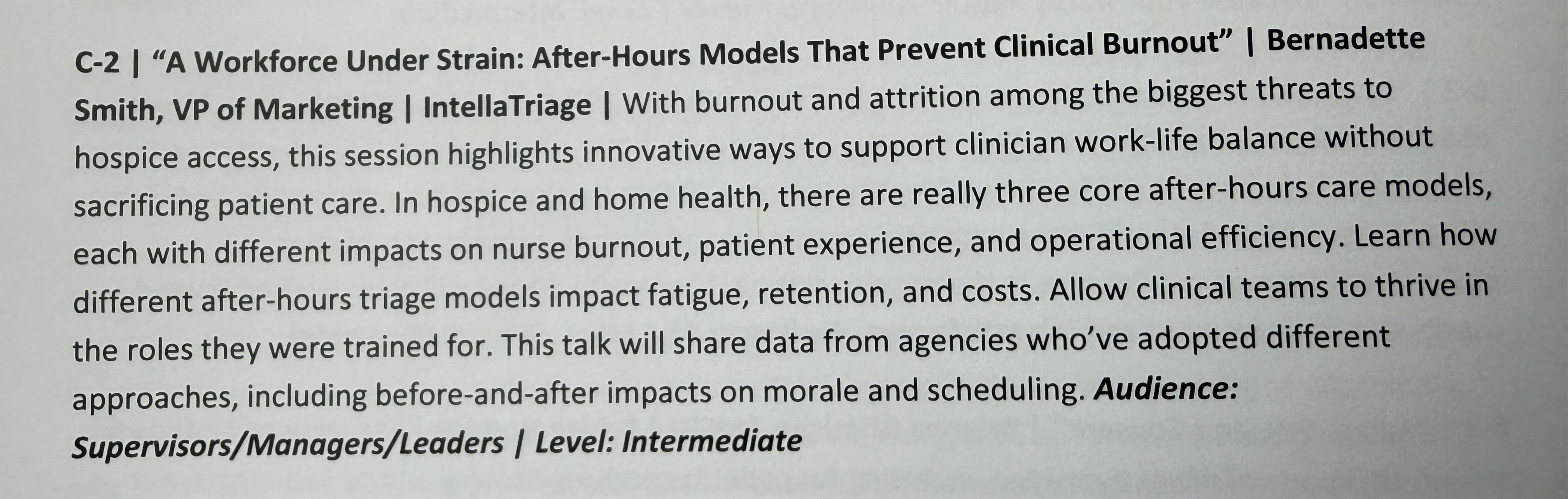 A Workforce Under Strain: After-Hours Models That Prevent Clinical Burnout session